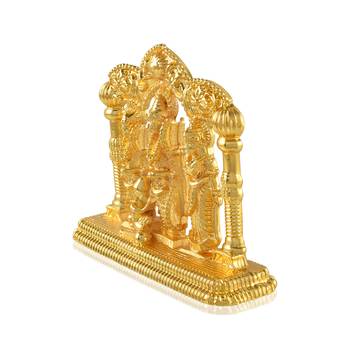 Brass micron 1 gram gold ram darbar idol figurine show piece for home d  cor 4