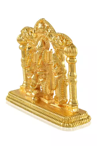Brass micron 1 gram gold ram darbar idol figurine show piece for home d  cor