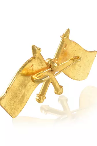 Brass india flag design brooch sareepin for men women