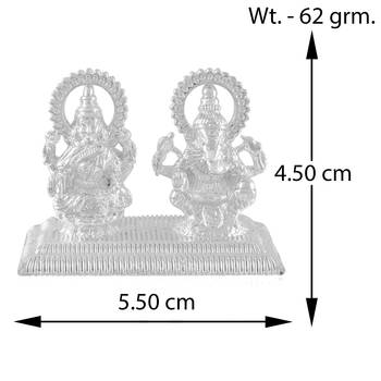 dzine trendz brass lakshmi ganesh puja showpiece – silver, non-fade 2