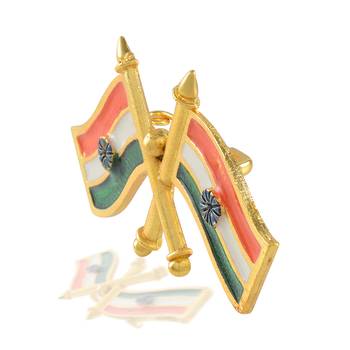 Brass india flag design brooch sareepin for men women 4