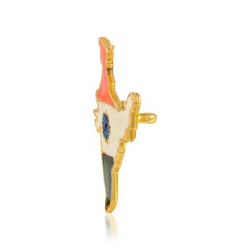 Brass india map design brooch sareepin for men women 4