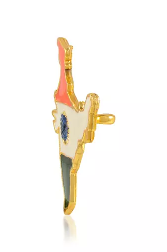 Brass india map design brooch sareepin for men women