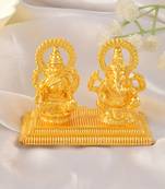 Brass micron 1 gram gold lakshmi ganesh idol figurine show piece for home d  cor