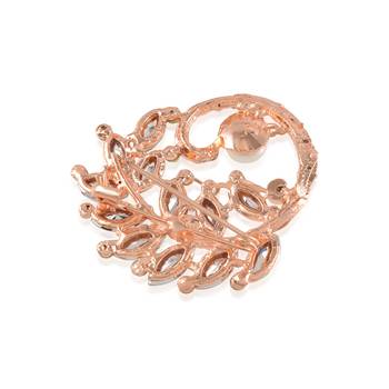 Brass rose gold pearl cz sareepin brooch for women 4