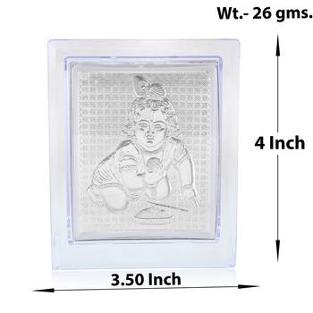 dzine trendz silver foil krishna stand silver 2