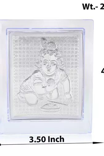 dzine trendz silver foil krishna stand silver