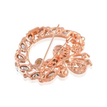 Rose gold multi colour cz saree pin & brooch 4