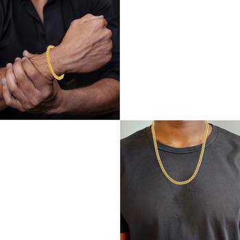 Brass micron men fashion jewellery chain bracelet combo 4