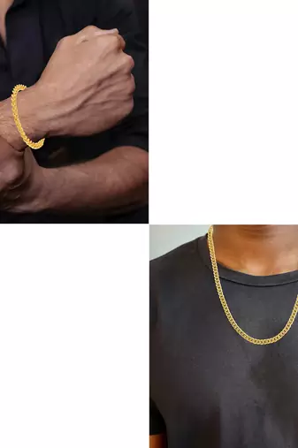 Brass micron men fashion jewellery chain bracelet combo
