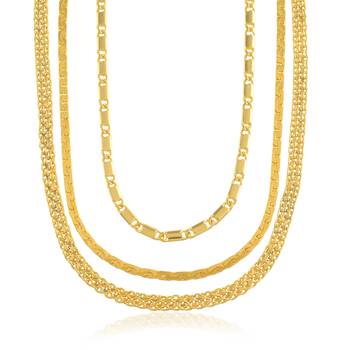 Brass micron gold chain necklace combo 2