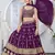 Women's Wine faux georgette embroidered lehenga choli for Wedding