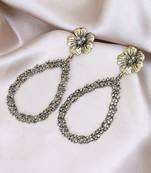 Gold plated cz flower design earrings