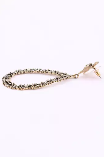 Gold plated cz flower design earrings