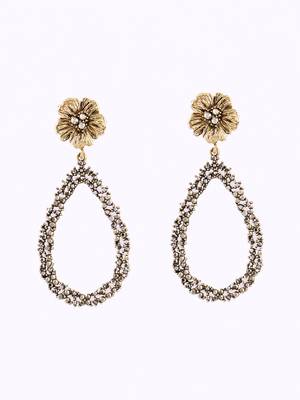 Gold plated cz flower design earrings 4