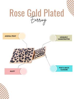 Gold plated animal print drop earrings 5
