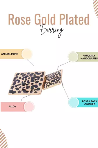 Gold plated animal print drop earrings