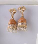 Gold plated meenakari jhumki earrings