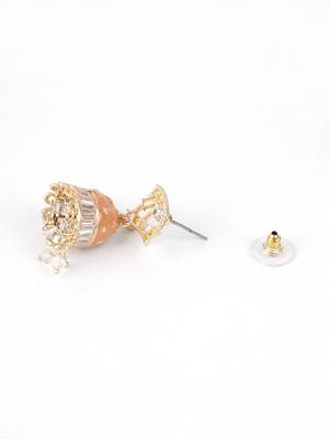 Gold plated meenakari jhumki earrings 3