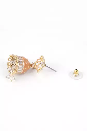 Gold plated meenakari jhumki earrings