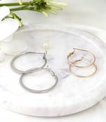 Gold and silver circular hoop earrings combo