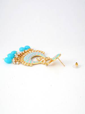 Gold plated traditional meenakari dangler earrings 4