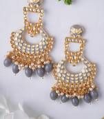 Gold plated traditional meenakari dangler earrings