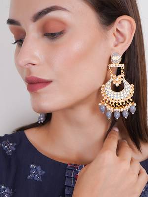 Gold plated traditional meenakari dangler earrings 2