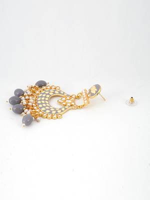Gold plated traditional meenakari dangler earrings 3