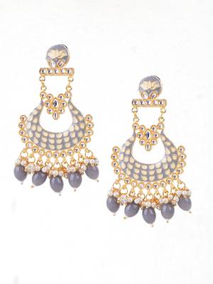 Gold plated traditional meenakari dangler earrings 4