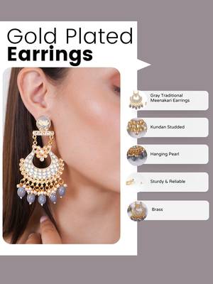 Gold plated traditional meenakari dangler earrings 5