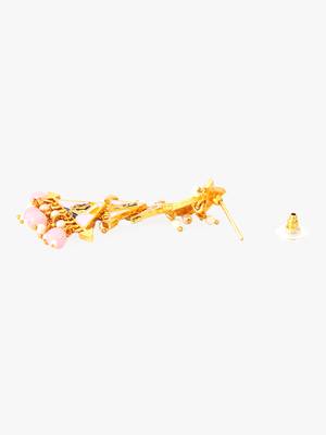 Gold plated classic meenakari pearl dangler earrings 4