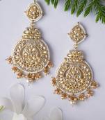 Gold plated traditional kundan studded dangler earrings