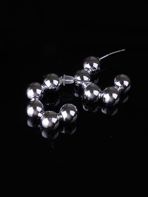 Silver plated sphere delight half hoop earrings 1