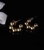 Gold plated sphere delight half hoop earrings