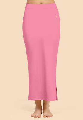 Trendmalls Pink Solid Nylon Soft Petticoat Skirts for Women Saree Shape Wear  1