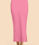 Pink Solid Nylon Soft Petticoat Skirts for Women Saree Shape Wear 