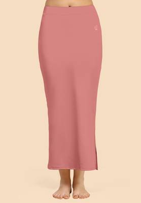 Trendmalls Pink Solid Nylon Soft Petticoat Skirts for Women Saree Shape Wear  1