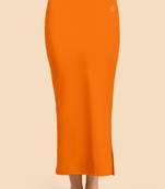 Plain Soft Nylon Orange Petticoat Skirt for Women Saree Silhouette Shape Wear
