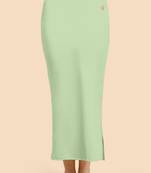 Light Green Plain Nylon Soft Petticoat Skirt Saree Shape Wear for Women