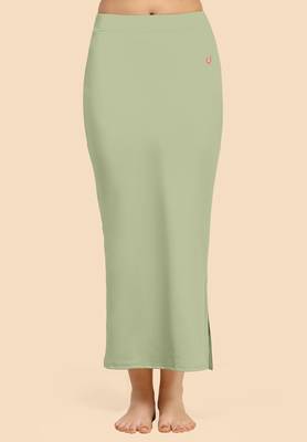 Trendmalls Olive Green Solid Nylon Soft Petticoat Skirts for Women Saree Shape Wear  1