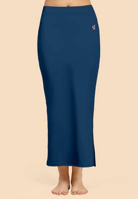 Trendmalls Women's Plain Blue Nylon Petticoat Skirts Saree Silhouette Shape Wear Dress 1
