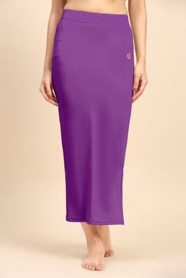 Trendmalls Purple Solid Nylon Soft Petticoat Skirts for Women Saree Shape Wear  1
