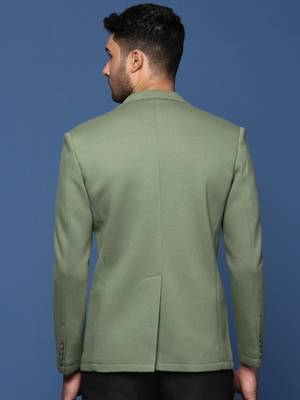 men's green slim fit single breasted blazer 4