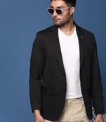 men's black slim fit single breasted blazer