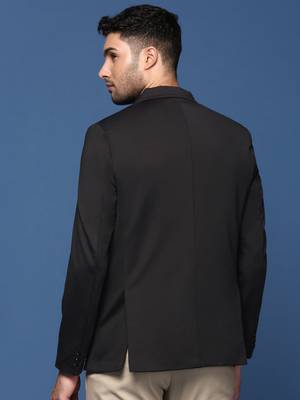 men's black slim fit single breasted blazer 4
