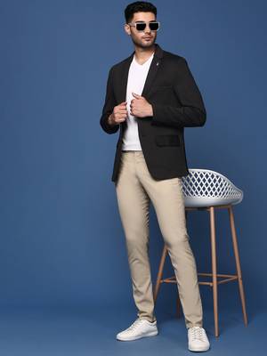 men's black slim fit single breasted blazer 5