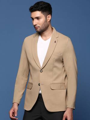 men's Beige slim fit single breasted blazer 3