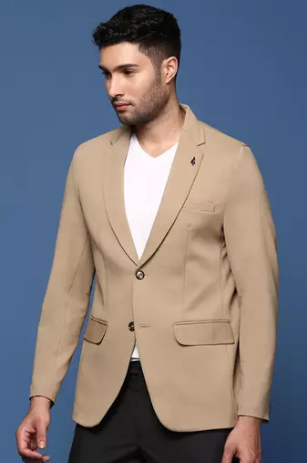 men's Beige slim fit single breasted blazer