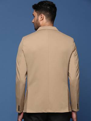 men's Beige slim fit single breasted blazer 4